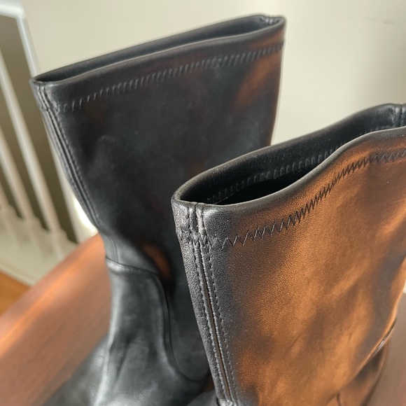 Stuart Weitzman Flareblock Stretch Lambskin Leather Ankle Booties - Picture 11 of 11